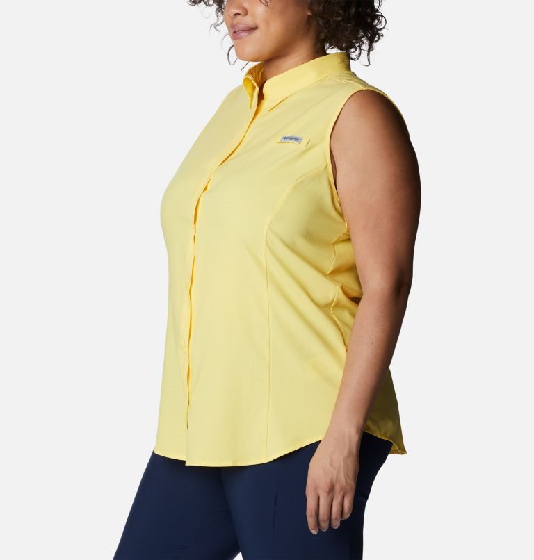 Women's Columbia PFG Tamiami Sleeveless Shirts Yellow | Plus Size CA-TA835
